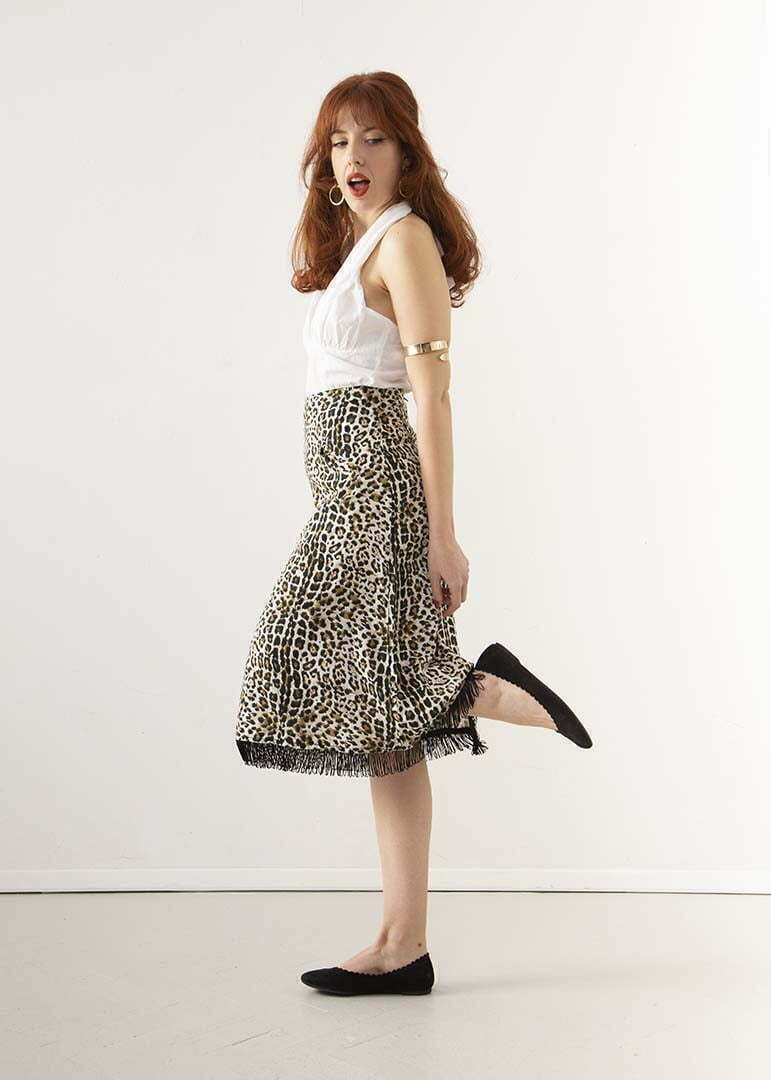 SS22 Gwen Leopard Tabatha White Side | Skirts